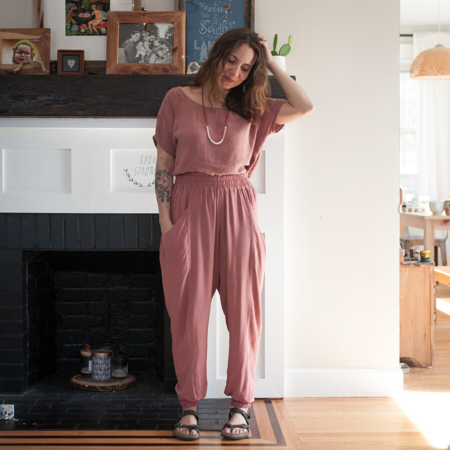 Meg wearing Arenite Pants