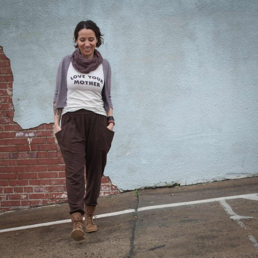 Meg wearing Arenite Pants