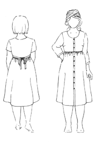 Hinterland Dress sewing pattern croquis drawing