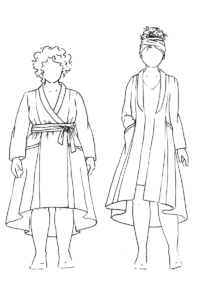 Styled Croquis drawing of Lichen Duster sewing pattern