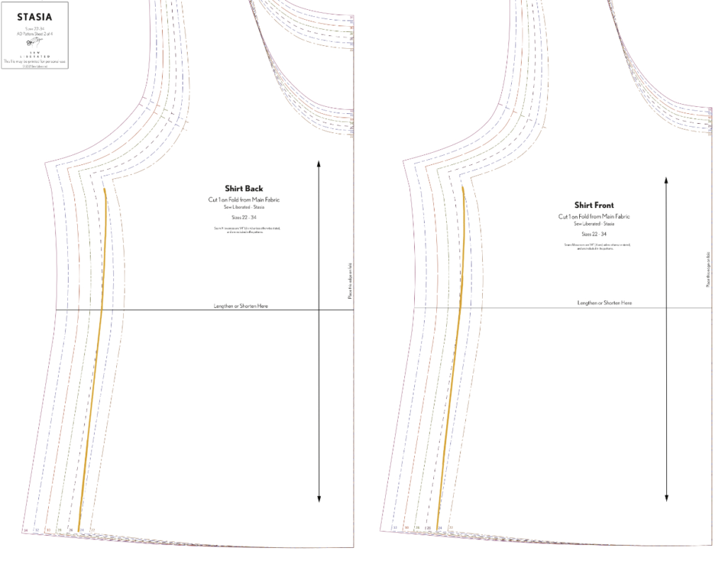 Guide to Grading Between Sizes (aka Blending Sizes) 1 Grading at the waist on a t-shirt pattern