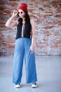 Blue Cosecha pants sewing pattern