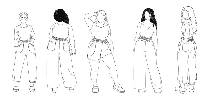 Chanterelle Pants and Shorts Croquis