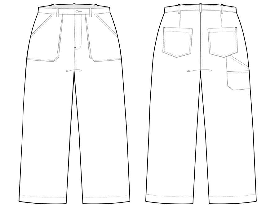 Pinyon Pants View A line drawing