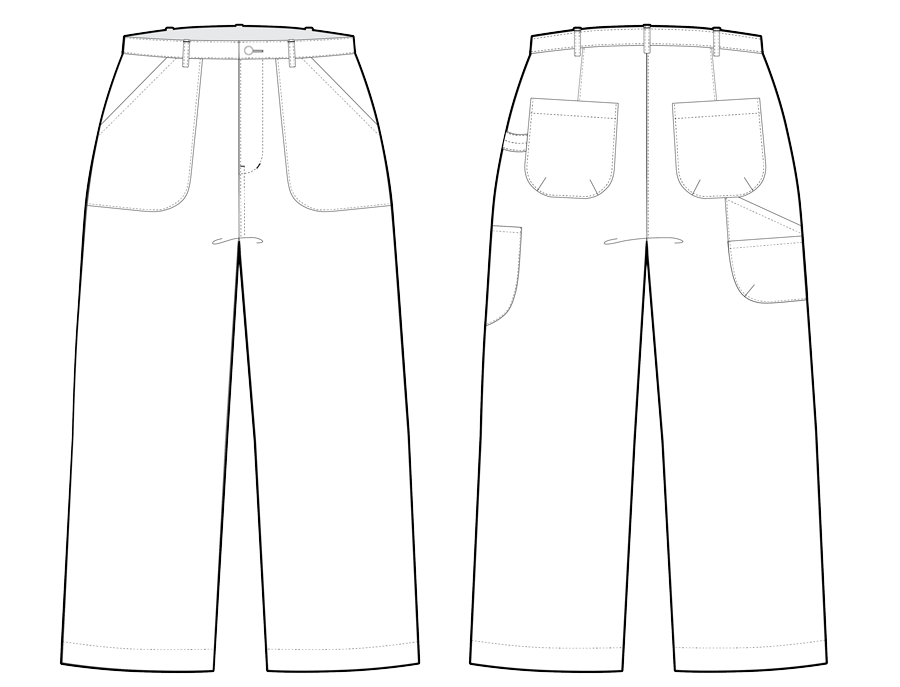 Pinyon Pants View B line drawing