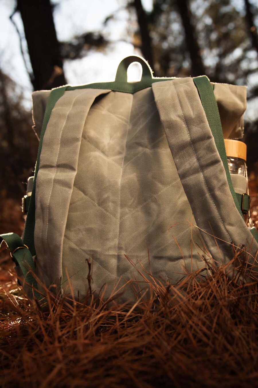 Back view Elevenses quilted backpack pattern