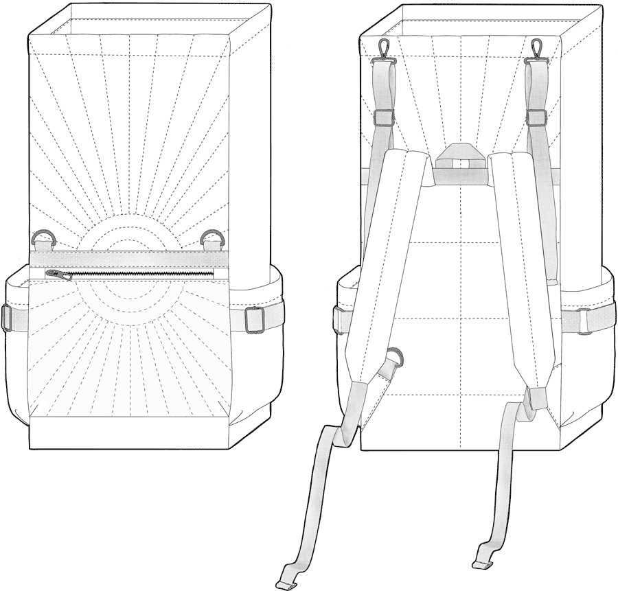 Elevenses Backpack line drawing