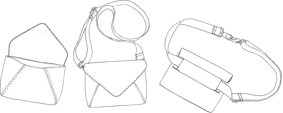 Missive Bag Pattern 14 Missive Bag sewing pattern croquis