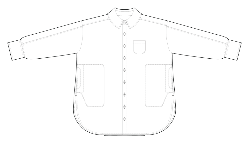 Slow Shirt line drawing - front