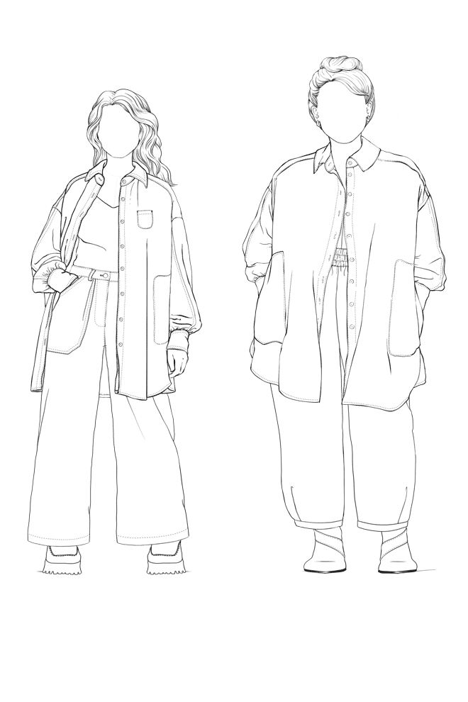Slow Shirt sewing pattern croquis